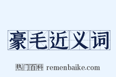 豪毛近义词是什么意思的图片